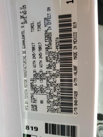 3TYLD5KN6ST014125 - 2025 TOYOTA TACOMA DOUBLE CAB WHITE photo 13