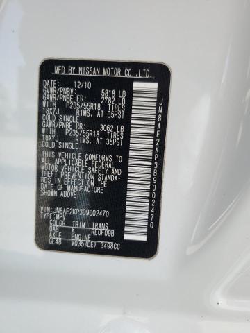 JN8AE2KP3B9002470 - 2011 NISSAN QUEST S WHITE photo 13