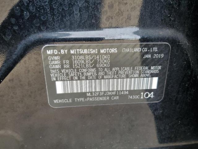 ML32F3FJ3KHF11494 - 2019 MITSUBISHI MIRAGE G4 ES BLACK photo 12