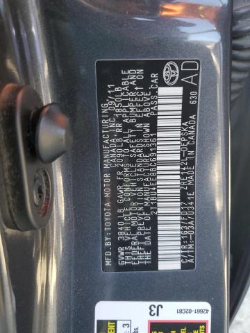 2T1BU4EE8BC691361 - 2011 TOYOTA COROLLA BASE Grau Foto 12