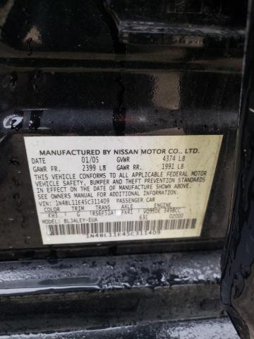 1N4BL11E45C311409 - 2005 NISSAN ALTIMA SE BLACK photo 12