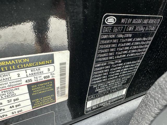 SALGS2FK1HA359756 - 2017 LAND ROVER RANGE ROVE HSE BLACK photo 10