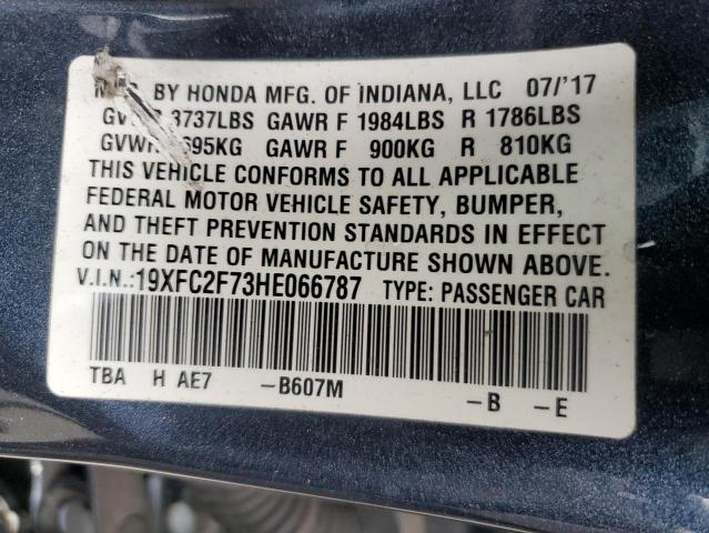 19XFC2F73HE066787 - 2017 HONDA CIVIC EX GRAY photo 12