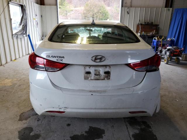 5NPDH4AE7CH102818 - 2012 HYUNDAI ELANTRA GLS WHITE photo 6