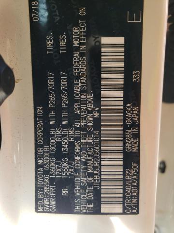 JTEBU5JR2J5601014 - 2018 TOYOTA 4RUNNER SR5/SR5 PREMIUM 白色 照片 13