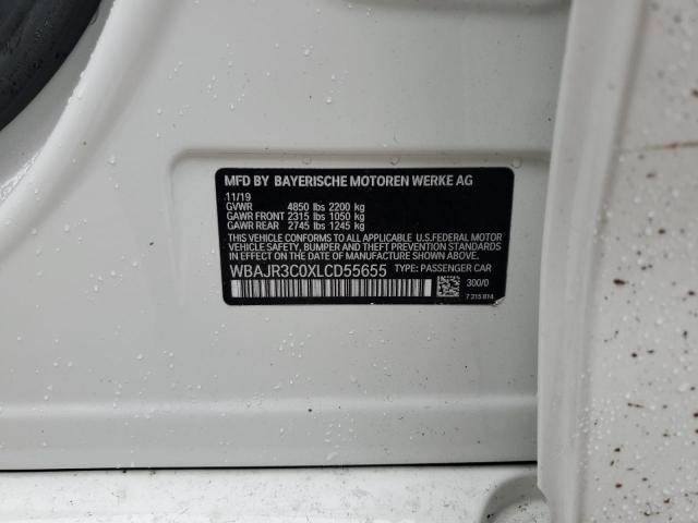 WBAJR3C0XLCD55655 - 2020 BMW 530 I WHITE photo 12