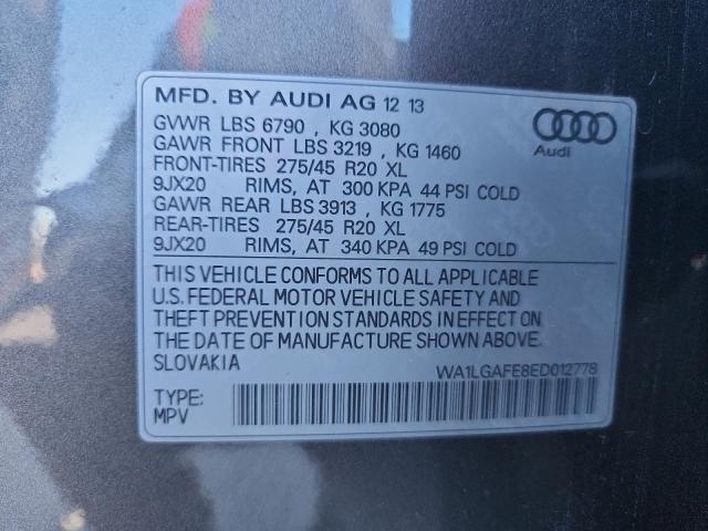WA1LGAFE8ED012778 - 2014 AUDI Q7 PREMIUM PLUS GRAY photo 14