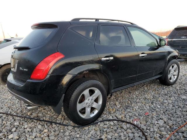 JN8AZ08W54W336432 - 2004 NISSAN MURANO SL BLACK photo 3