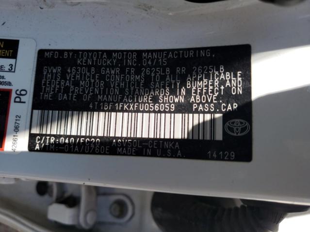 4T1BF1FKXFU056059 - 2015 TOYOTA CAMRY LE WHITE photo 12