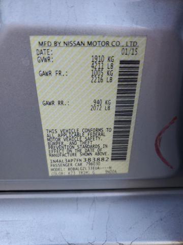 1N4AL3AP7FN383882 - 2015 NISSAN ALTIMA 2.5 SILVER photo 12