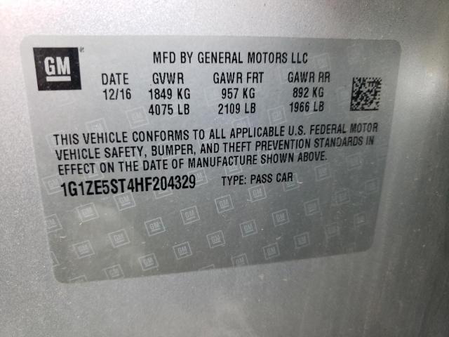 1G1ZE5ST4HF204329 - 2017 CHEVROLET MALIBU LT SILVER photo 13