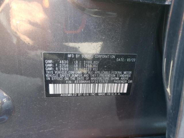 4S3BWAN61P3012970 - 2023 SUBARU LEGACY LIMITED GRAY photo 12