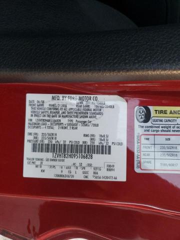 1ZVHT82H095106828 - 2009 FORD MUSTANG GT RED photo 12