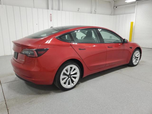 5YJ3E1EB3NF305192 - 2022 TESLA MODEL 3 红色 照片 3