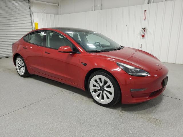 5YJ3E1EB3NF305192 - 2022 TESLA MODEL 3 红色 照片 4