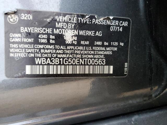 WBA3B1G50ENT00563 - 2014 BMW 320 I GRAY photo 12