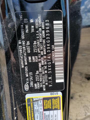 5XXGT4L39KG339683 - 2019 KIA OPTIMA LX BLACK photo 12