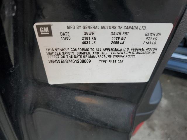 2G4WE587461200009 - 2006 BUICK LACROSSE CXS BLACK photo 12