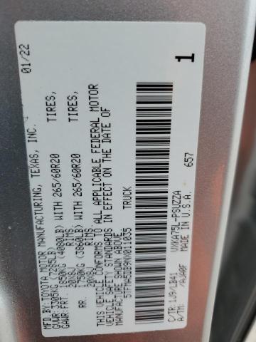 5TFMA5DB9NX011035 - 2022 TOYOTA TUNDRA CREWMAX PLATINUM Gümüş foto 12