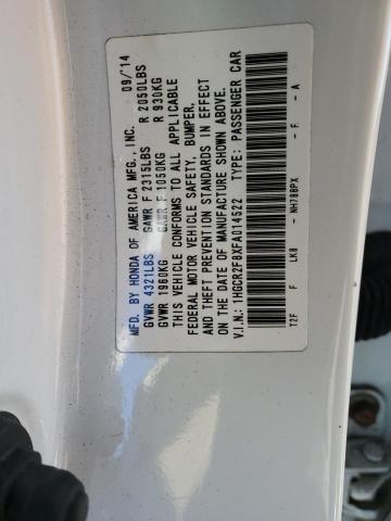 1HGCR2F8XFA014522 - 2015 HONDA ACCORD EXL WHITE photo 12