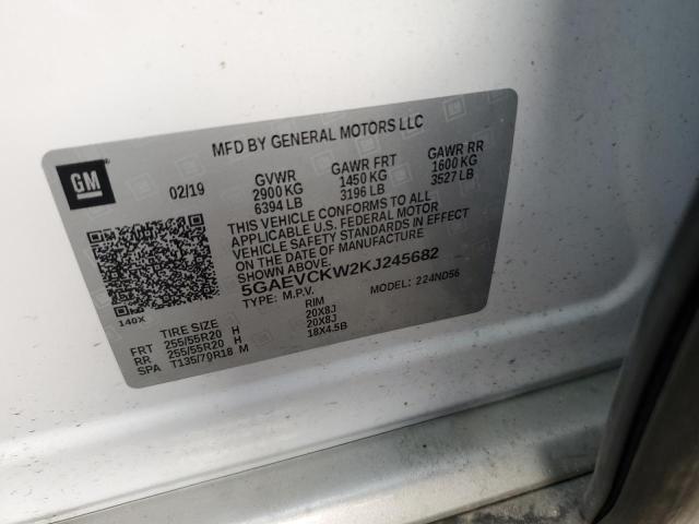 5GAEVCKW2KJ245682 - 2019 BUICK ENCLAVE AVENIR 白色 照片 13