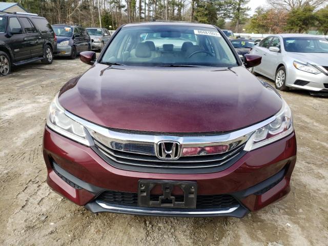 1HGCR2F39HA008072 - 2017 HONDA ACCORD LX MAROON photo 5