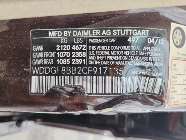 WDDGF8BB2CF917135 - 2012 MERCEDES-BENZ C 300 4MATIC MAROON photo 12