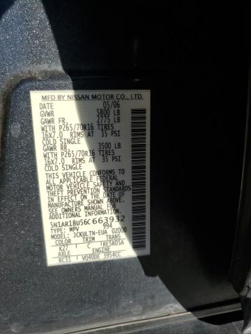 5N1AR18U56C663932 - 2006 NISSAN PATHFINDER LE CHARCOAL photo 13