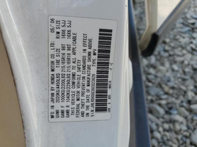 JHLRD68836C023629 - 2006 HONDA CR-V EX WHITE photo 13