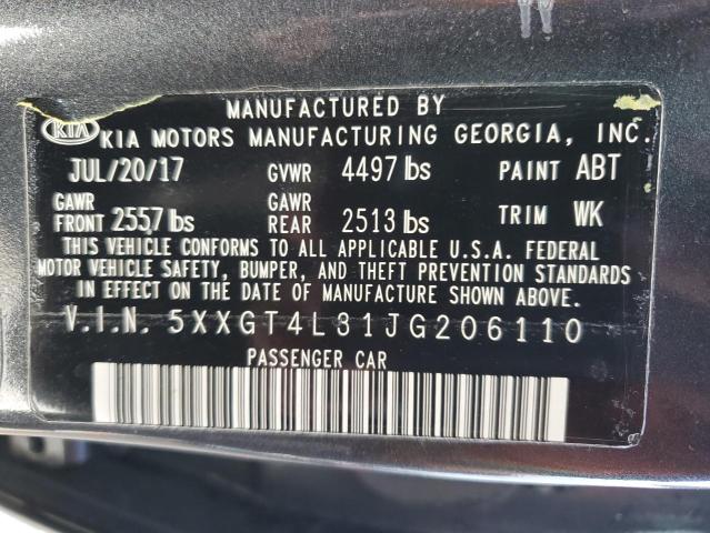 5XXGT4L31JG206110 - 2018 KIA OPTIMA LX BLACK photo 12