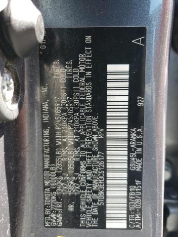 5TDBK3EH3CS126177 - 2012 TOYOTA HIGHLANDER BASE Boz foto 13