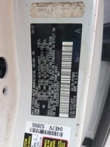 5TDZK22C87S050933 - 2007 TOYT SIENNA XLE WHITE photo 13