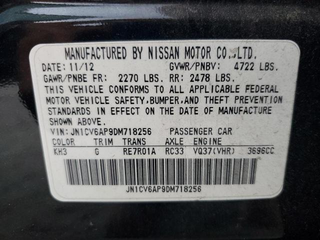 JN1CV6AP9DM718256 - 2013 INFINITI G37 BASE BLACK photo 12