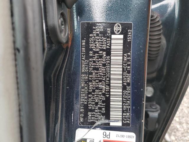 4T1BF1FK3CU097936 - 2012 TOYOTA CAMRY BASE Mavi foto 12