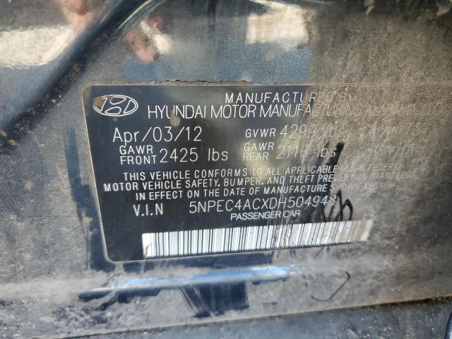 5NPEC4ACXDH504948 - 2013 HYUNDAI SONATA SE BLUE photo 12