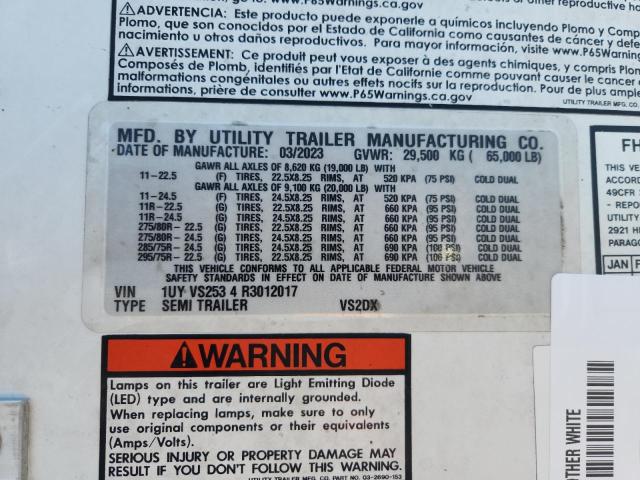 1UYVS2534R3012017 - 2024 UTILITY VS2DX Білий фото 10