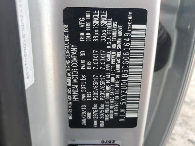 5XYZUDLB5DG061649 - 2013 HYUNDAI SANTA FE S SILVER photo 13