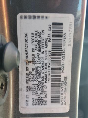 1NXBR32E05Z555289 - 2005 TOYOTA COROLLA CE ნაცრისფერი ფოტო 12