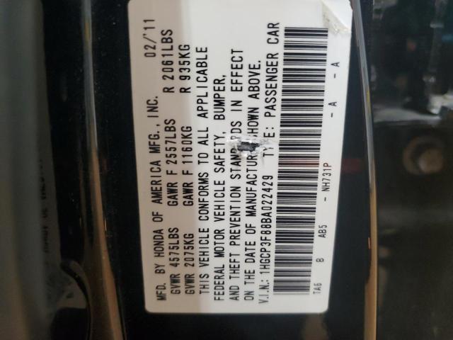 1HGCP3F88BA022429 - 2011 HONDA ACCORD EXL BLACK photo 13