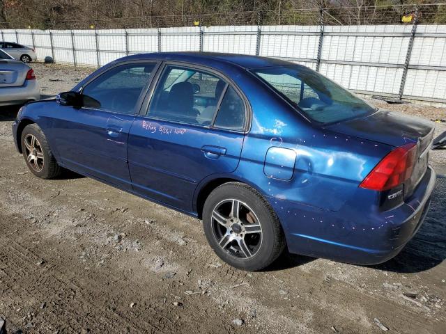 2HGES267X2H505799 - 2002 HONDA CIVIC EX BLUE photo 2