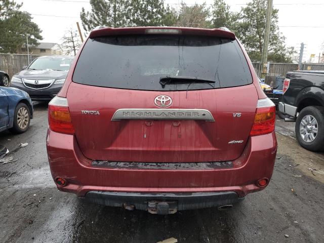 JTEES43A082031532 - 2008 TOYOTA HIGHLANDER SPORT MAROON photo 6