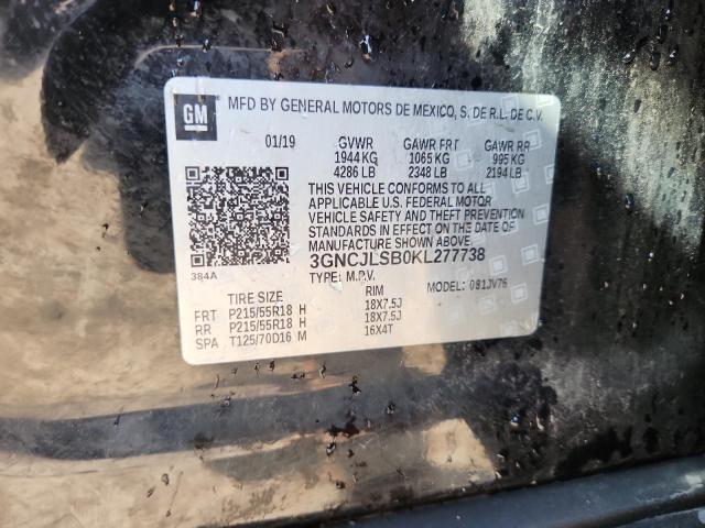 3GNCJLSB0KL277738 - 2019 CHEVROLET TRAX 1LT Schwarz Foto 13