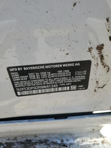 5UX53DP02R9W41345 - 2024 BMW X3 XDRIVE30I WHITE photo 13