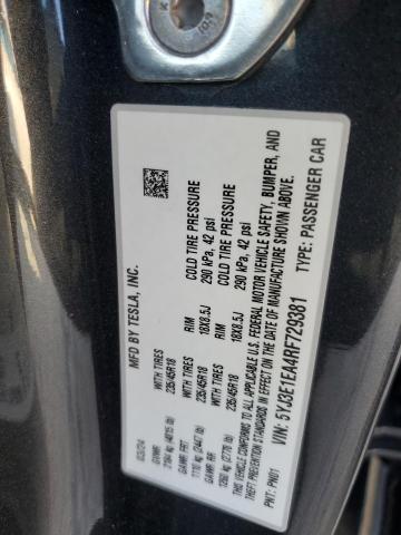 5YJ3E1EA4RF729381 - 2024 TESLA MODEL 3 CHARCOAL photo 13