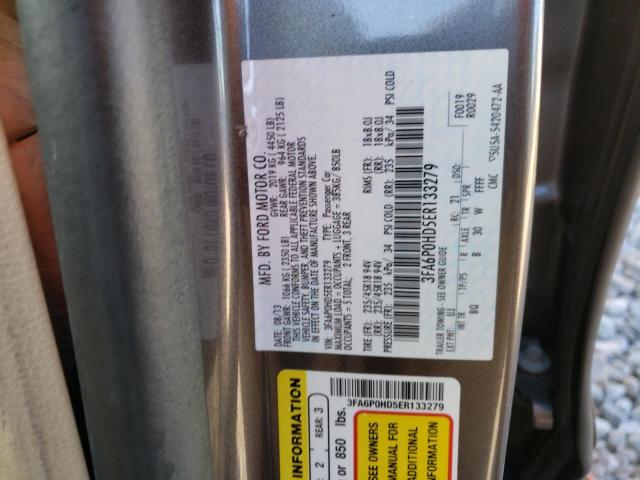 3FA6P0HD5ER133279 - 2014 FORD FUSION SE GRAY photo 12