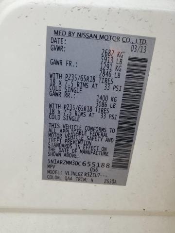 5N1AR2MM3DC655188 - 2013 NISSAN PATHFINDER S Ağ foto 13