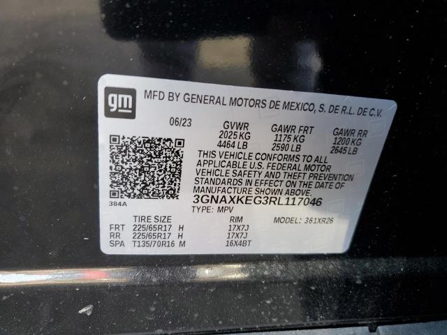 3GNAXKEG3RL117046 - 2024 CHEVROLET EQUINOX LT BLACK photo 13