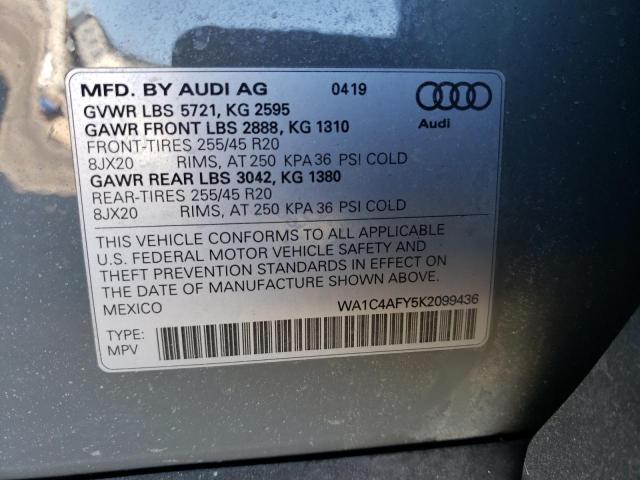 WA1C4AFY5K2099436 - 2019 AUDI SQ5 PRESTIGE 灰色 照片 12