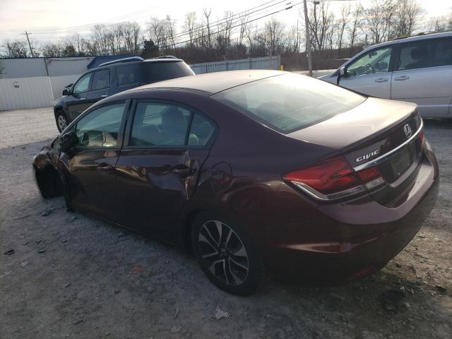 19XFB2F8XFE107599 - 2015 HONDA CIVIC EX BURGUNDY photo 2