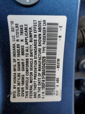 19XFA1F58AE042926 - 2010 HONDA CIVIC LX 蓝色 照片 13
